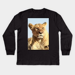 African Lion, Serengeti, Tanzania Kids Long Sleeve T-Shirt